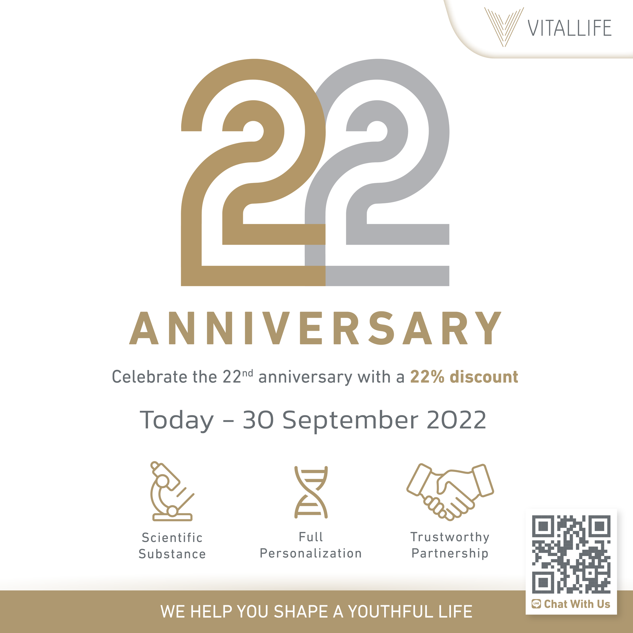 Chương trình khuyến mại nhân kỉ niệm 22 năm của VitalLife